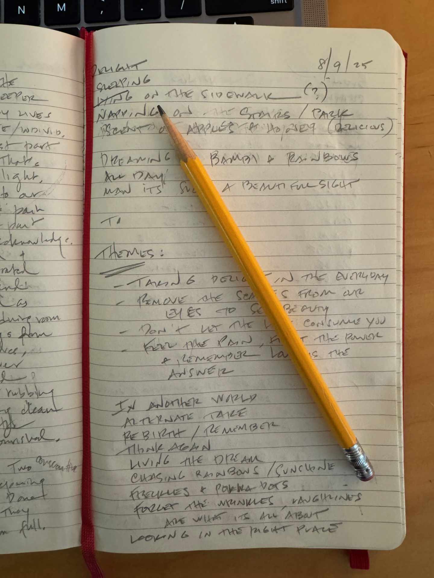 Red Notebook Mark's Red Notebook with a pencil